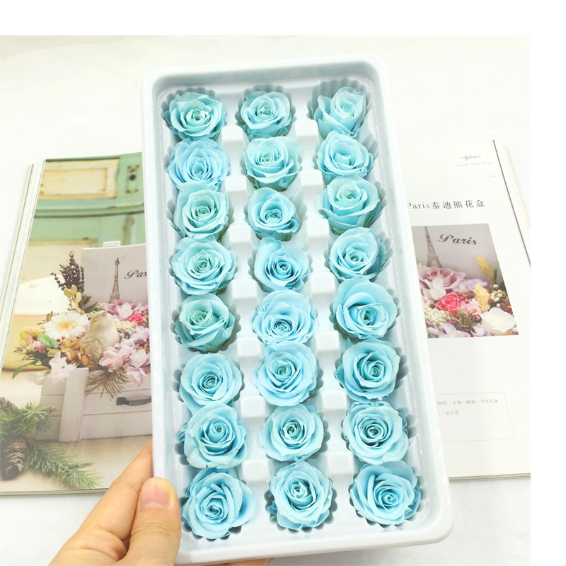24pcs Preserved Flowers Rose Immortal Rose Mothers Day DIY Wedding Eternal Life Flower Material Gift Wholesale dried Flower/Box Z1202