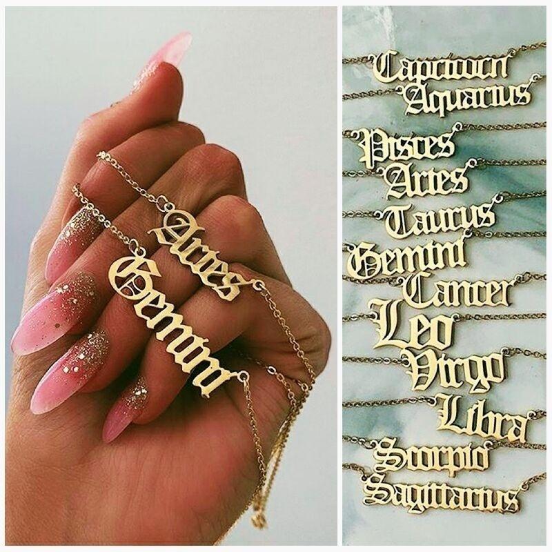 12 Zodiac Letter Necklace Constellation Pendants Necklace Scorpio Leo Capricorn Aquarius For Women Men Birthday Gift
12 Zodiac Letter Necklace Constellation Pendants Necklace Scorpio Leo Capricorn Aquarius For Women Men Birthday Gift