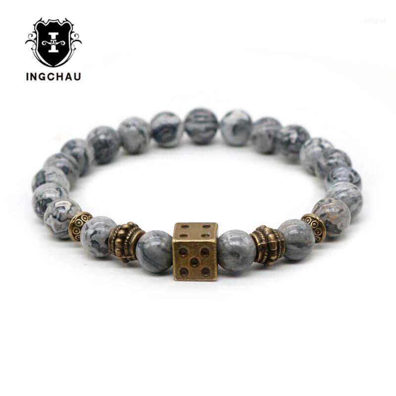 Charm Bracelets 2021 Vintage Bronze Plated Galloping Dominoes Dice Bracelet Men Natural Bead Women Jewelry Pulseira Masculina SZ-11
Charm Bracelets 2021 Vintage Bronze Plated Galloping Dominoes Dice Bracelet Men Natural Bead Women Jewelry Pulseira Masculina SZ-11
