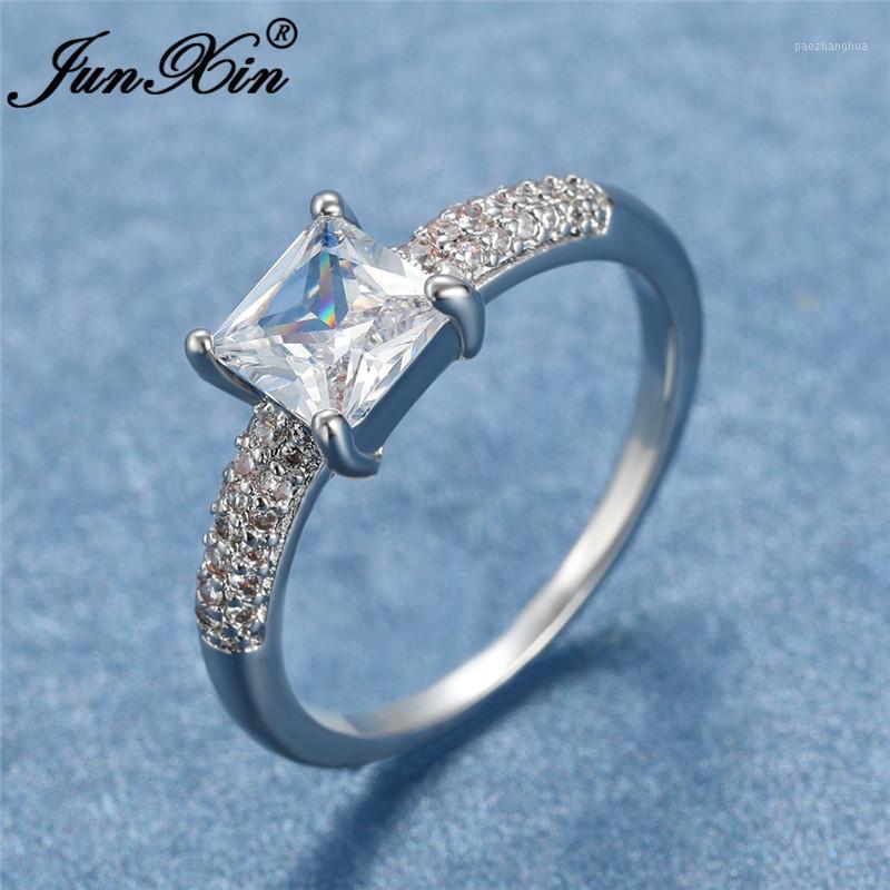 Wedding Rings Trendy Princess Square Crystal For Women Silver Color White Zircon Promise Engagement Ring Thin Band Jewelry Gifts, Slivery;golden
Wedding Rings Trendy Princess Square Crystal For Women Silver Color White Zircon Promise Engagement Ring Thin Band Jewelry Gifts, Slivery;golden