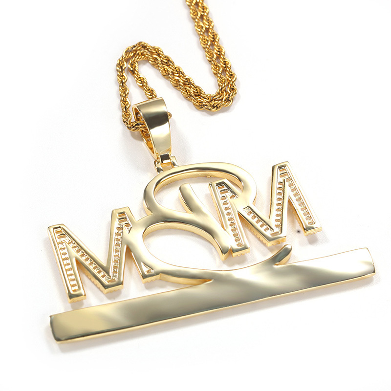 Hip Hop Prong Setting AAA CZ Stone Bling Iced Out Motivated By Money MBM Letters Pendants Necklaces for Men Rapper Jewelry Y1220