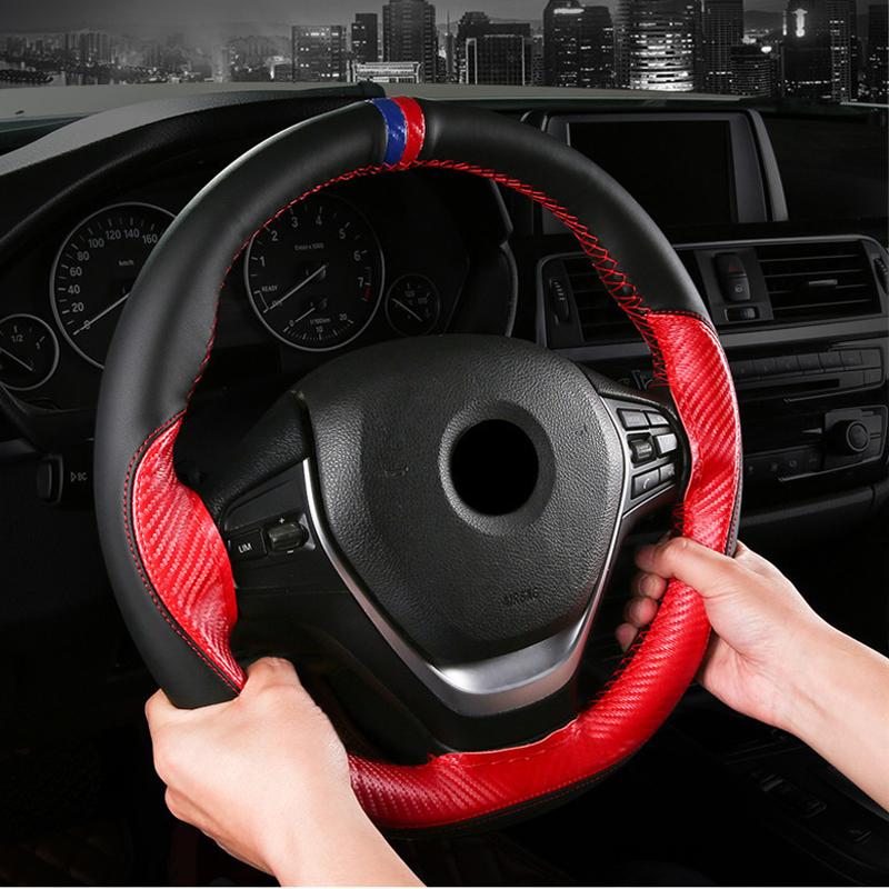 Hand-stitched Microfiber leather color matching sports steering wheel cover soft leather braided needle and interior accessories
Hand-stitched Microfiber leather color matching sports steering wheel cover soft leather braided needle and interior accessories