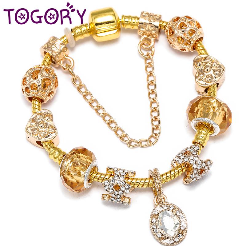 TOGORY Vintage Gold Color Snake Chain Charm Bracelets With Crystal Pendant Beads Bracelet for Women Lover Jewelry Christmas Gift
TOGORY Vintage Gold Color Snake Chain Charm Bracelets With Crystal Pendant Beads Bracelet for Women Lover Jewelry Christmas Gift