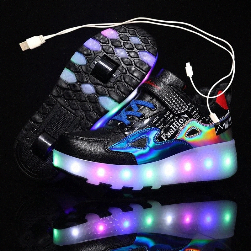 Two Wheels Luminous Sneakers Black Red Led Light Roller Skate Shoes for Children Kids Led Shoes Boys Girls Light Up 28-43 #fa6m
Two Wheels Luminous Sneakers Black Red Led Light Roller Skate Shoes for Children Kids Led Shoes Boys Girls Light Up 28-43 #fa6m