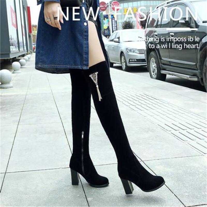 New pattern Europe and America Extra large code Women's Boots 8cm Coarse heel Metal decoration Superior quality Over knee1, Black
New pattern Europe and America Extra large code Women's Boots 8cm Coarse heel Metal decoration Superior quality Over knee1, Black