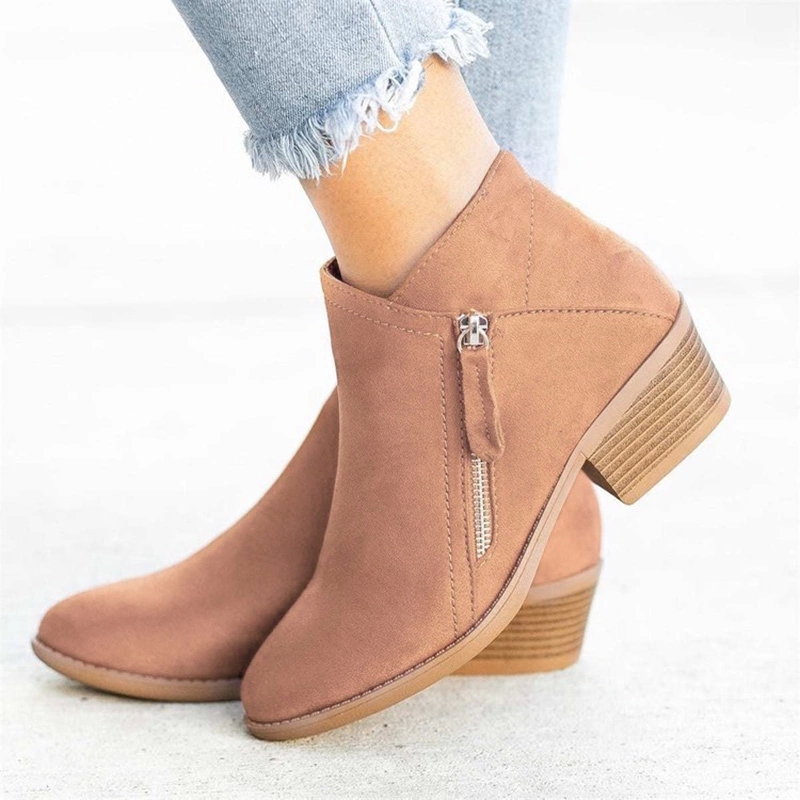 Women Zipper Short Boots Suede Buckle Strap Ladies Mid Heels Female PU Leather Platform Classic Ankle Boots Comfortable Shoe #rR1i, Beige
Women Zipper Short Boots Suede Buckle Strap Ladies Mid Heels Female PU Leather Platform Classic Ankle Boots Comfortable Shoe #rR1i, Beige