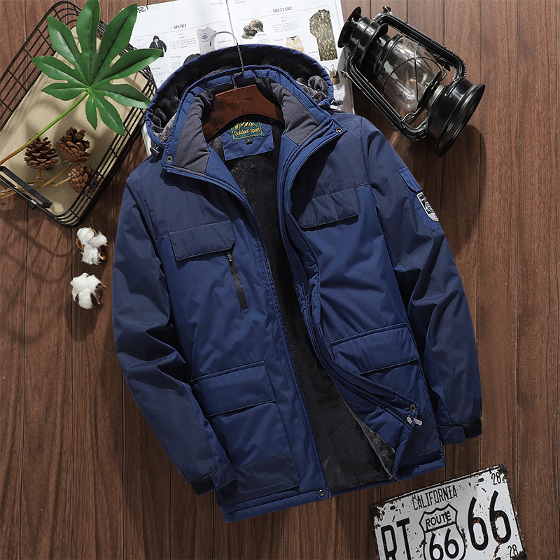 Men Winter Thicken Outdoor Hiking Jacket Fashion Warm Cotton Coat Men Climbing Windbreaker Jacket Windproof Waterproof Coat 201127