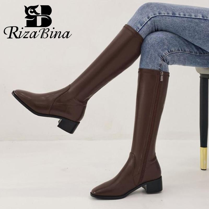 RIZABINA Women Knee High Boots Real Leather Zipper Square Toe Women Winter Shoes Fashion Long Boots Size 34-39, Black
RIZABINA Women Knee High Boots Real Leather Zipper Square Toe Women Winter Shoes Fashion Long Boots Size 34-39, Black