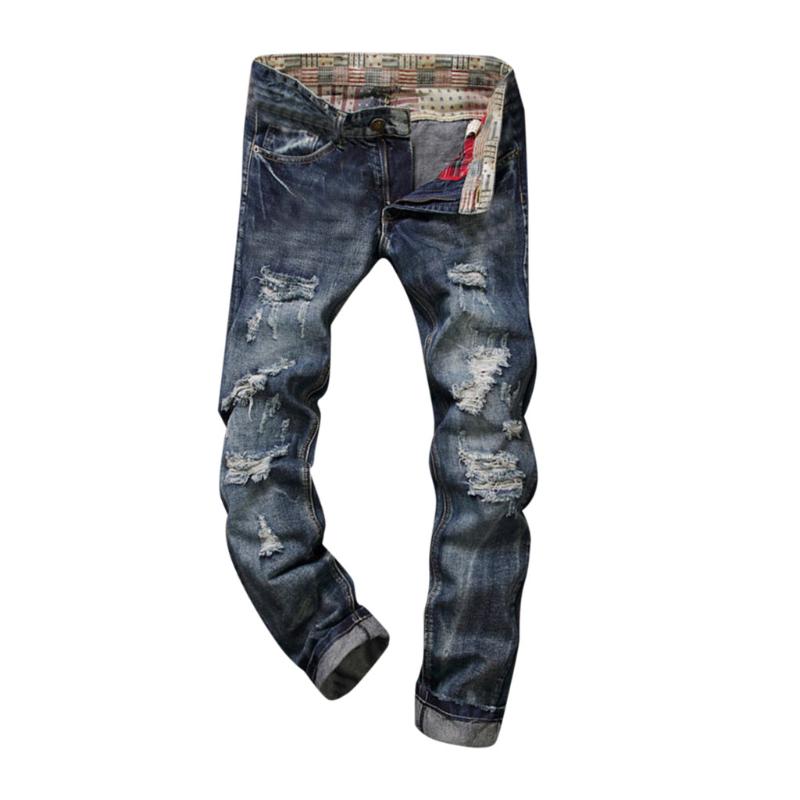 New Men Jeans Hole Ripped Stretch Destroyed Hip Hop Jean Homme Masculino Fashion Design Men's Jean Slim Jeans For Male Pant 3.22