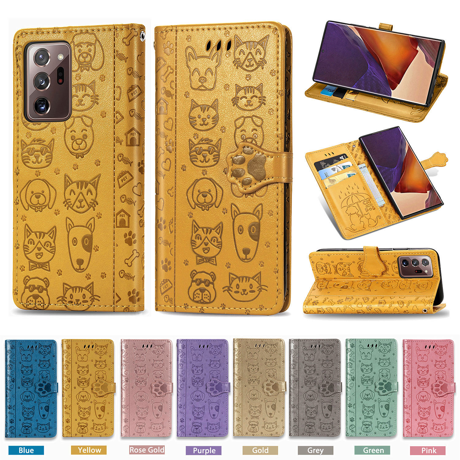 Cases for Samsung Galaxy Note 20-Ultra PU Leather Cute Cat and Dog with Card Slot Lovely Claw Magnetic Buckle Hand Strap (Model:Note20Ultra)
Cases for Samsung Galaxy Note 20-Ultra PU Leather Cute Cat and Dog with Card Slot Lovely Claw Magnetic Buckle Hand Strap (Model:Note20Ultra)