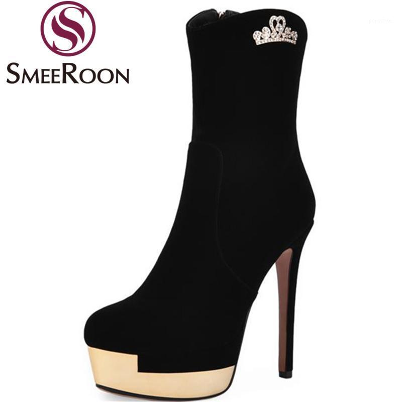 Smeeroon 2020 fashion ankle boots for women warm winter boots round toe thin high heels zipper woman shoes platform1, Black
Smeeroon 2020 fashion ankle boots for women warm winter boots round toe thin high heels zipper woman shoes platform1, Black