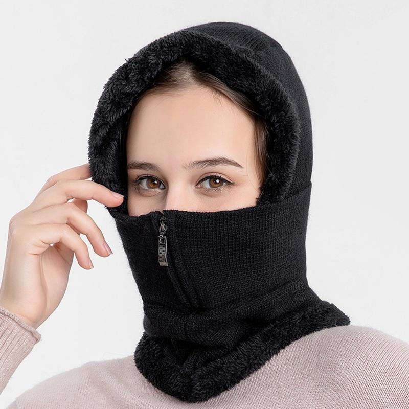 Women Winter Knitted Balaclava Beanie Hat Solid Color Zipper Up Ski Face Mask Outdoor Windproof Plush Lined Thermal Earflap
Women Winter Knitted Balaclava Beanie Hat Solid Color Zipper Up Ski Face Mask Outdoor Windproof Plush Lined Thermal Earflap