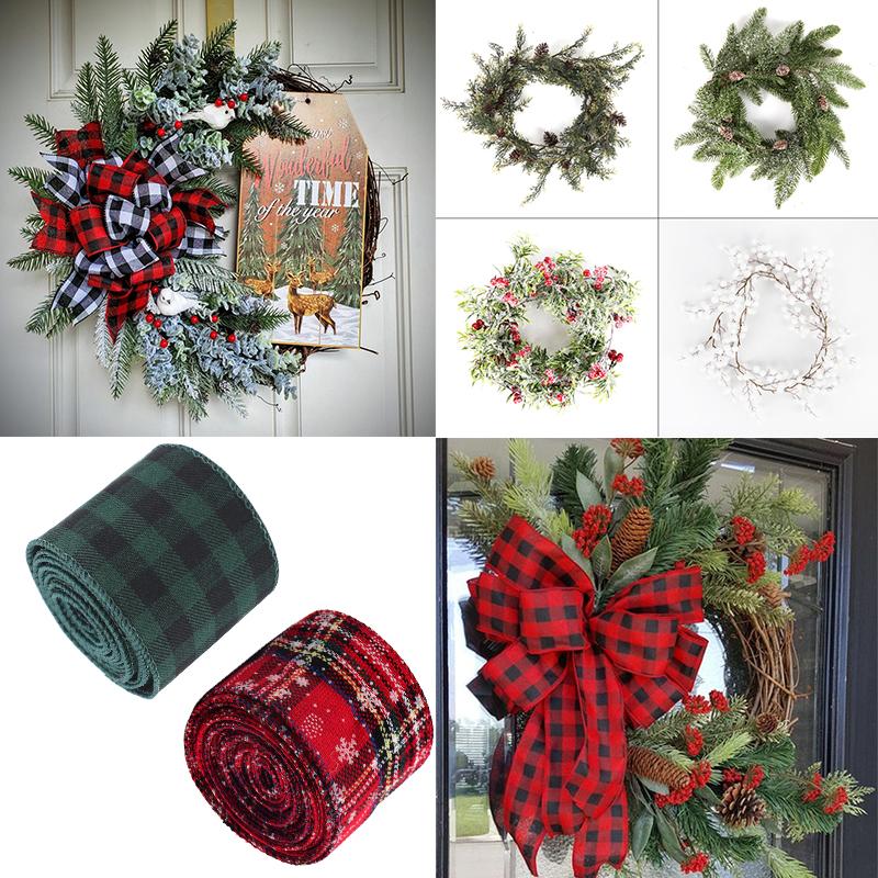 Christmas Decor Plaid Burlap Ribbon Bow Ornament Christmas Wreath DIY Crafts Supplies Garland Navidad Party Decorations For Home
Christmas Decor Plaid Burlap Ribbon Bow Ornament Christmas Wreath DIY Crafts Supplies Garland Navidad Party Decorations For Home