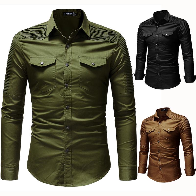 Men's New Products Pleated Shoulder Long Sleeve Pocket Decoration Men's Jeans Long Sleeve Shirt Mens Shirts Mens Shirts, Black
Men's New Products Pleated Shoulder Long Sleeve Pocket Decoration Men's Jeans Long Sleeve Shirt Mens Shirts Mens Shirts, Black