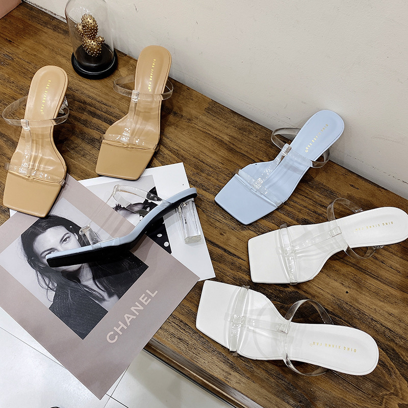 2021 New Roma Summer Slipper Glass Simple Transparent Temperament with High Heels Wild Square Sandals MO09, White
2021 New Roma Summer Slipper Glass Simple Transparent Temperament with High Heels Wild Square Sandals MO09, White