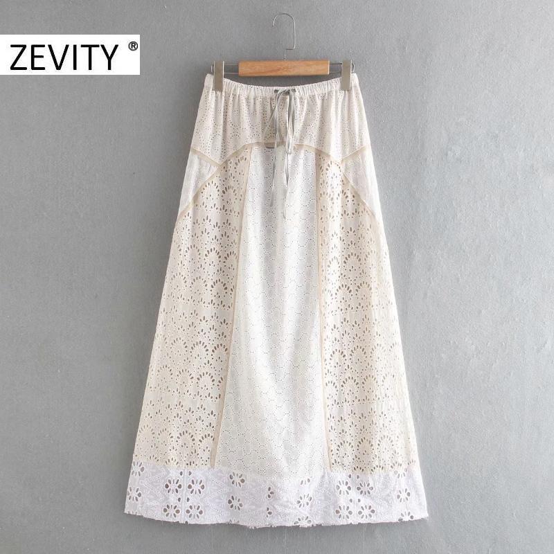 ZEVITY Women Vintage hollow out embroidery patchwork straight midi skirt faldas mujer lady chic vestido bow lace up skirt QUN678, As pic qun678cc
ZEVITY Women Vintage hollow out embroidery patchwork straight midi skirt faldas mujer lady chic vestido bow lace up skirt QUN678, As pic qun678cc