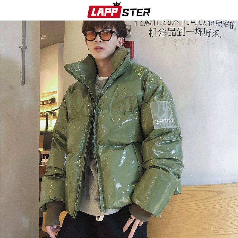 LAPPSTER Men Streetwear Hip Hop Blue Winter Bubble Jackets Coat Mens Harajuku Warm Parka Male Korean Fashions Puffer Jacket 201027