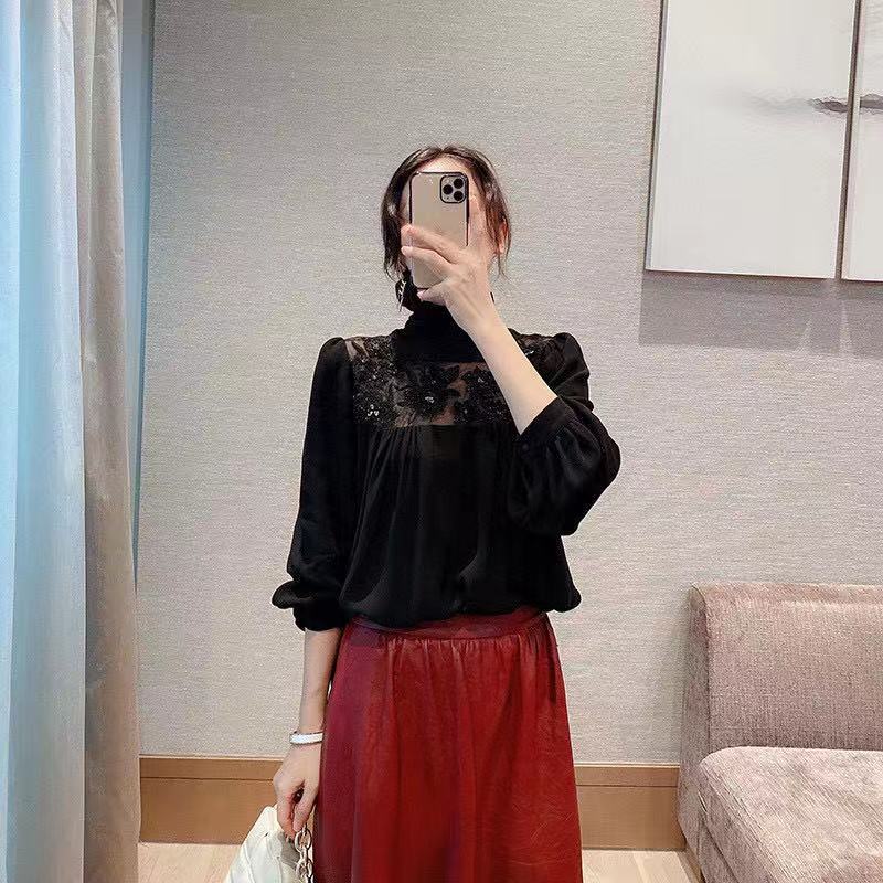 2021 Spring Summer New French Design Long Sleeve Pullover Embroidered Causal Silk Blouse Female Fashion Rtcp, The photo
2021 Spring Summer New French Design Long Sleeve Pullover Embroidered Causal Silk Blouse Female Fashion Rtcp, The photo