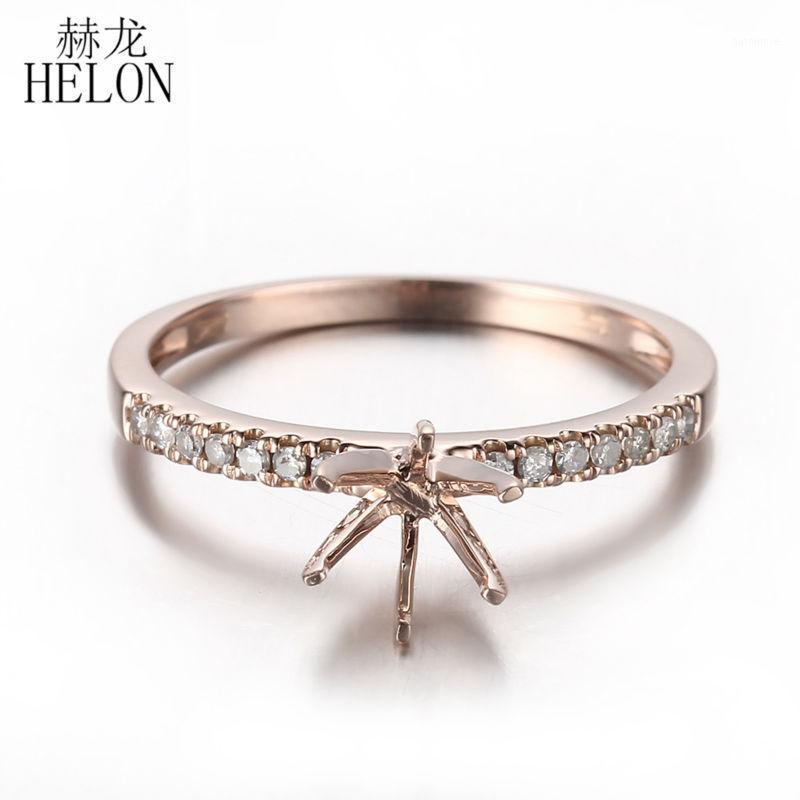 HELON 5.75-6.5mm Round Solid 10k Rose Gold Pave Natural Diamonds Semi Mount Ring Women Fine Jewelry Engagement Wedding Ring1
HELON 5.75-6.5mm Round Solid 10k Rose Gold Pave Natural Diamonds Semi Mount Ring Women Fine Jewelry Engagement Wedding Ring1