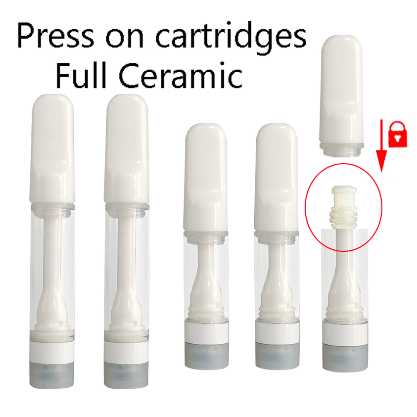 Press On vape cartridges 0.5ml 1.0ml 0.8ml Atomizers Full Ceramic Carts Premium Empty Disposable Vapes Pen 510 Thread Vaporizer Thick Oil Atomizer
Press On vape cartridges 0.5ml 1.0ml 0.8ml Atomizers Full Ceramic Carts Premium Empty Disposable Vapes Pen 510 Thread Vaporizer Thick Oil Atomizer
