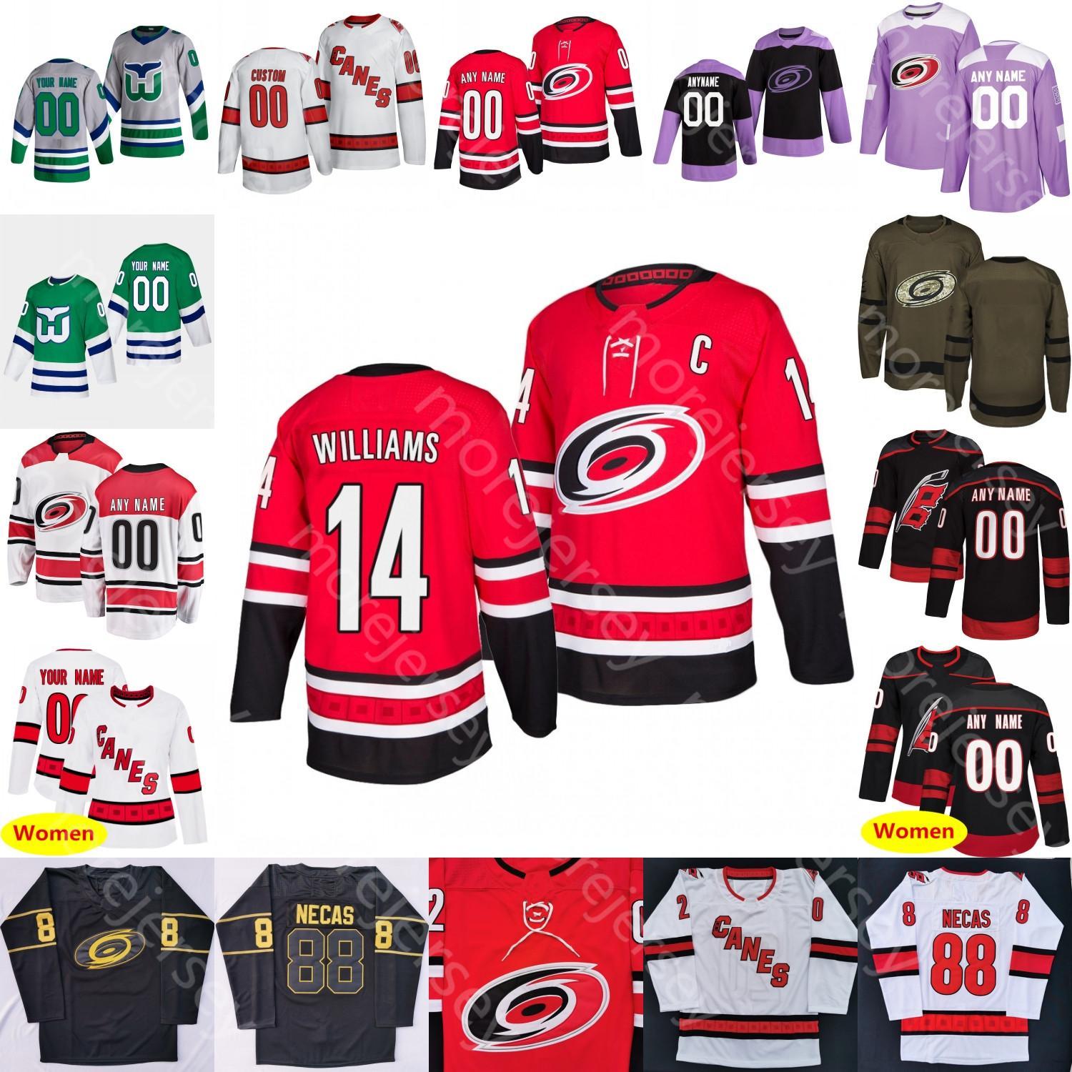 Custom Carolina Hurricanes Hartford Whalers Ice Hockey Jersey McGinn Petr Mrazek Necas Alex Nedeljkovic Niederreiter Pesce Reimer Ryan Skjei, Fights cancer purple
Custom Carolina Hurricanes Hartford Whalers Ice Hockey Jersey McGinn Petr Mrazek Necas Alex Nedeljkovic Niederreiter Pesce Reimer Ryan Skjei, Fights cancer purple
