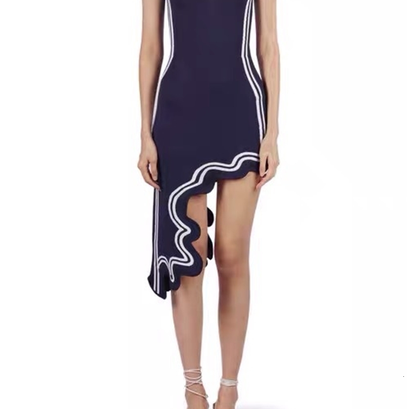 High Street Designer Erratic Mesh Wave Sleeveless Women's Dress Striped Chic Neck Elegant Party Girl 4v57, Blue
High Street Designer Erratic Mesh Wave Sleeveless Women's Dress Striped Chic Neck Elegant Party Girl 4v57, Blue