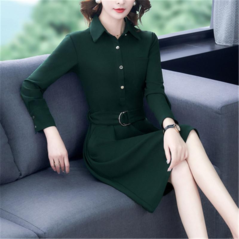 Autumn New Single Breasted Women Shirts Dress Simple Casual Slim Waist Long-sleeved Short Dress Female Solid Work Clothing, Green
Autumn New Single Breasted Women Shirts Dress Simple Casual Slim Waist Long-sleeved Short Dress Female Solid Work Clothing, Green