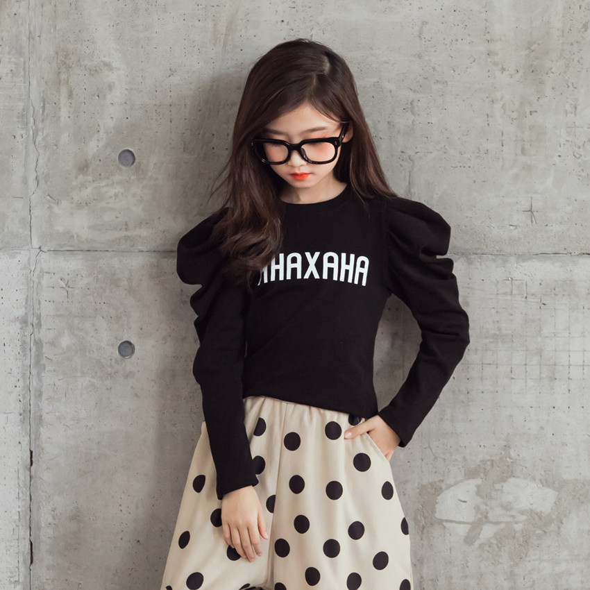 Teenage Girls Clothing Girls Set Long Autumn Dot Pants Lantern Letter Tshirts Two Pieces Pants Suits Outfits For Girls ChildrenX1019