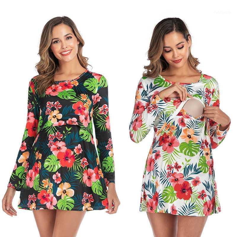 Maternity Breastfeeding Clothes for Pregnancy Women Digital Printed Round Neck Dress Long Sleeve Nursing Clothing Without Zipper1, White flower skirt
Maternity Breastfeeding Clothes for Pregnancy Women Digital Printed Round Neck Dress Long Sleeve Nursing Clothing Without Zipper1, White flower skirt