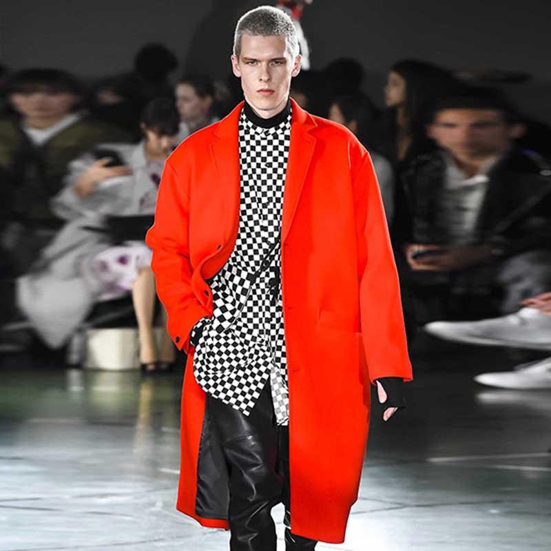 Men' woolen coat for fall/winter 2020 European and American show loose-collar mid-length single-breasted woolen trench coat, Red
Men' woolen coat for fall/winter 2020 European and American show loose-collar mid-length single-breasted woolen trench coat, Red