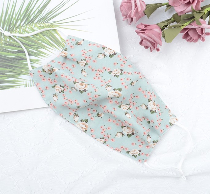 Women Designer Mask Flower Chiffon mask thin double layer breathable sunscreen adjustable face mask 4 colors