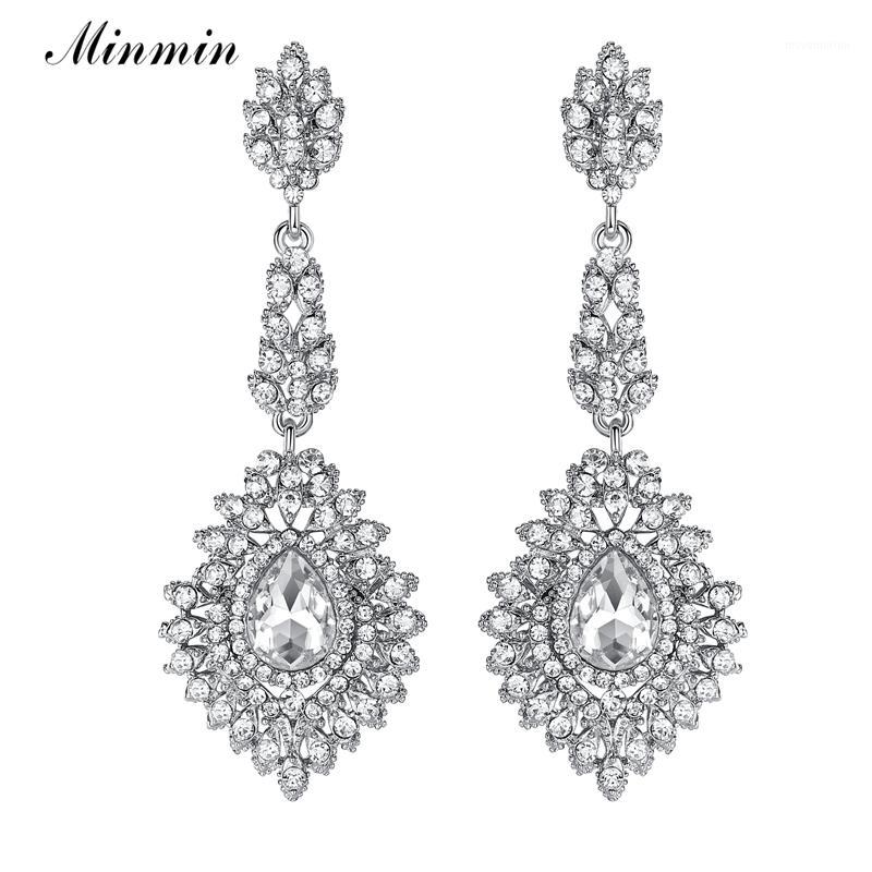 Minmin Luxury Teardrop Crystal Long Drop Earrings Silver Color Chandelier Hanging Earring Bridal Wedding Jewelry for Women EH1921
Minmin Luxury Teardrop Crystal Long Drop Earrings Silver Color Chandelier Hanging Earring Bridal Wedding Jewelry for Women EH1921