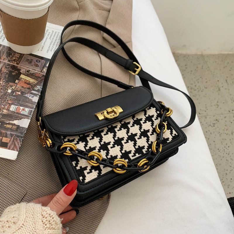 Fashion Design Houndstooth Small Crossbody Bags For Women 2021 New Ladies Flap Shoulder Messenger Bag Luxury Lady Sling Handbags, Black
Fashion Design Houndstooth Small Crossbody Bags For Women 2021 New Ladies Flap Shoulder Messenger Bag Luxury Lady Sling Handbags, Black