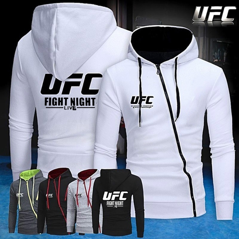 Wholesale custom men' ultimate fighting fitness boxing sports men' hooded jacket jacket casual zipper sports hoodie, White
Wholesale custom men' ultimate fighting fitness boxing sports men' hooded jacket jacket casual zipper sports hoodie, White