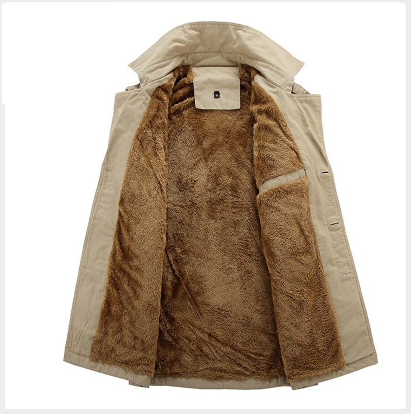 WENYUJH Autumn/winter Coat Men Jackets Casual Outwear Windbreaker Jacket Plush Insided Long Winter Coat Large Size 5XL 201120