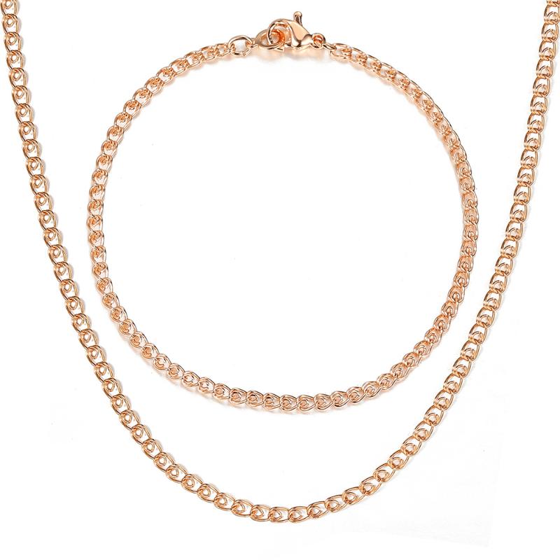 Earrings & Necklace Fashion 3mm 585 Rose Gold Bracelet Set For Women Girls Snake Link Wedding Party Female Jewelry Sets Gifts CS22, Silver
Earrings & Necklace Fashion 3mm 585 Rose Gold Bracelet Set For Women Girls Snake Link Wedding Party Female Jewelry Sets Gifts CS22, Silver