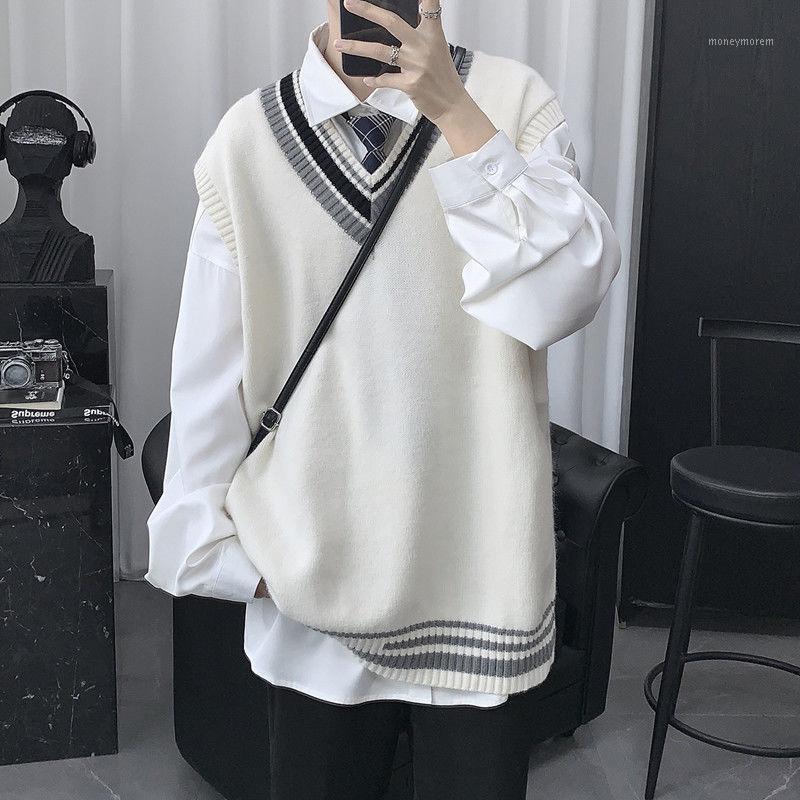 New Korean Clothes Fashion Knitted Vest Sweater Men V-neck Sleeveless Autumn Loose Casual Solid Color Harajuku Sweater Vest1, White
New Korean Clothes Fashion Knitted Vest Sweater Men V-neck Sleeveless Autumn Loose Casual Solid Color Harajuku Sweater Vest1, White