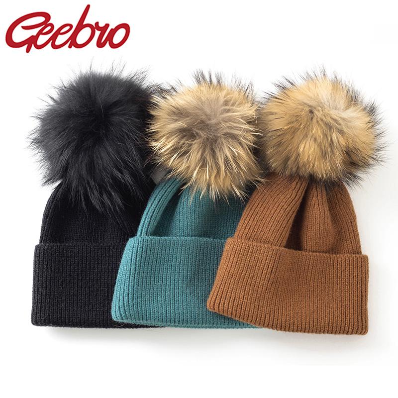 Geebro Fashion Women Beanie Hat Knitted Winter Hat Raccoon Fur Pompom Thicken Warm Winter Hats For Women Beanies Ladies Soft Cap, White a
Geebro Fashion Women Beanie Hat Knitted Winter Hat Raccoon Fur Pompom Thicken Warm Winter Hats For Women Beanies Ladies Soft Cap, White a