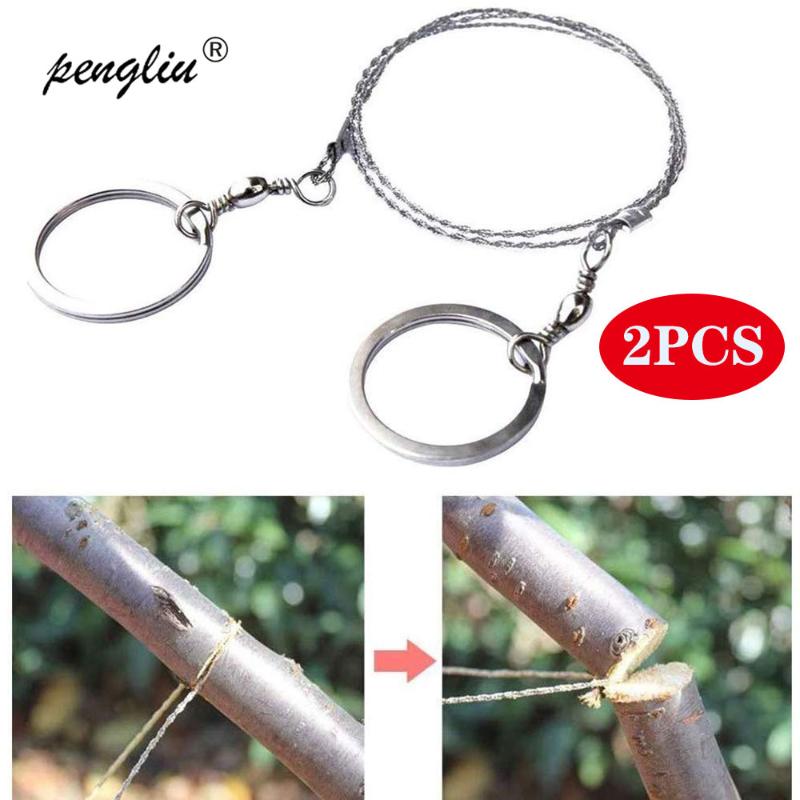 2pcs Stainless Steel Wire Saw Emergency Survival Travel Camp Hike Scroll Outdoor Survive Hand Tool Hunt Fretsaw Cut Equipment
2pcs Stainless Steel Wire Saw Emergency Survival Travel Camp Hike Scroll Outdoor Survive Hand Tool Hunt Fretsaw Cut Equipment