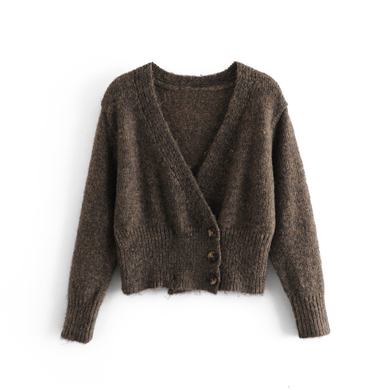 2021 New Cropped Knitted Woman Sweater Winter Fluffy v Neck Long Sleeve Short Button-down Cardigan Female Warm Tunic Qjbu, Brown
2021 New Cropped Knitted Woman Sweater Winter Fluffy v Neck Long Sleeve Short Button-down Cardigan Female Warm Tunic Qjbu, Brown