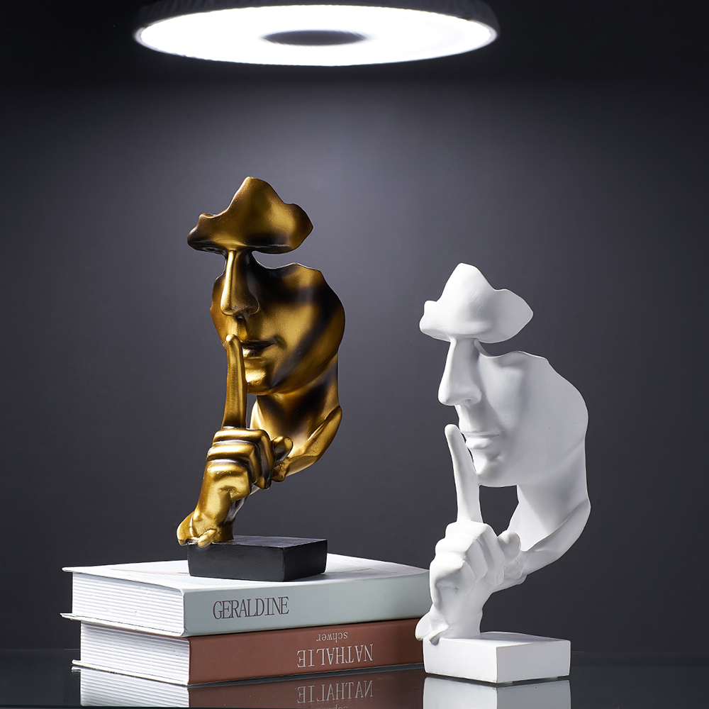 Home Decoration Accessories Silence Is Gold Statues for Decoration Human Face Statue Abstract Sculpture African Decor Home T200624
Home Decoration Accessories Silence Is Gold Statues for Decoration Human Face Statue Abstract Sculpture African Decor Home T200624