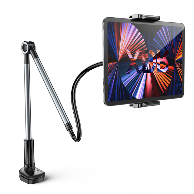 Mobile Phone Universal Holder Flexible Adjustable Phone Clip Lazy Home Bed Desktop Mount Folding tripod Anti-shake for 4.7-12.96 Inch Device stand vid