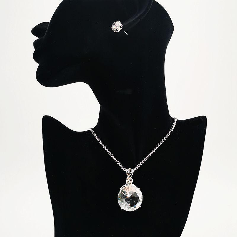 Earrings & Necklace Womens Big Crystal Cubic Zircon Stones Pendant 316 Stainless Steel Party Earrrings Jewelry Set, Silver
Earrings & Necklace Womens Big Crystal Cubic Zircon Stones Pendant 316 Stainless Steel Party Earrrings Jewelry Set, Silver
