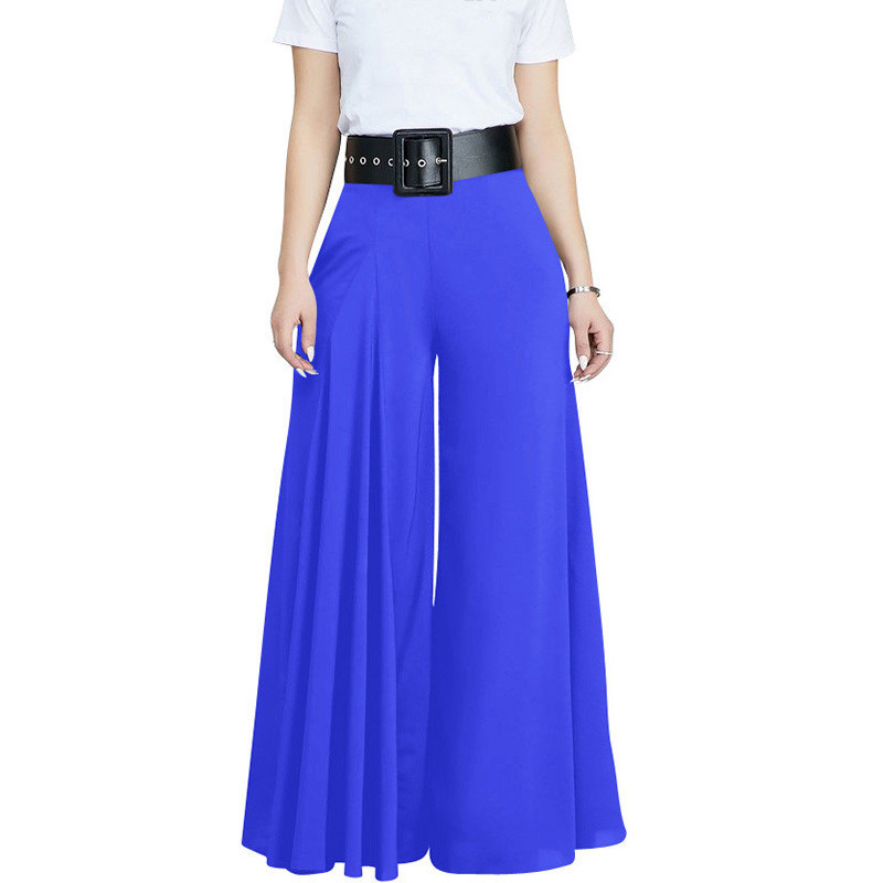 Women Casual Loose Pleated Wide Leg Pants Palazzo Pants Autumn Hight Waist Elegant Pantalon Office Ladies Trousers with Pockets T200223
