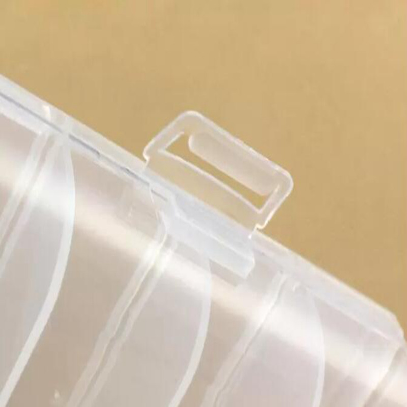 Empty 6 Compartment Plastic Clear Storage Box For Jewelry Nail Art Container Sundries Organizer