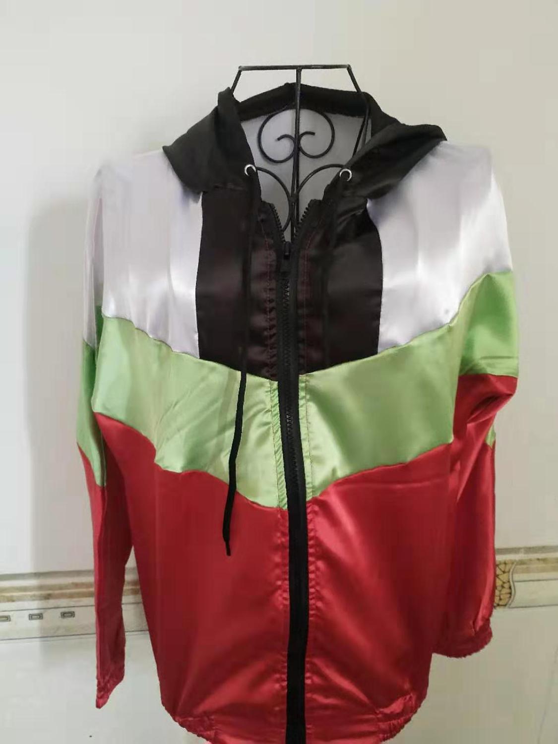 Neon Patchwork Sportwear Women Two Piece Outfits Hooded Long Sleeve Jacket Top + Pants Streetwear Tracksuit Women Matching Sets 201119