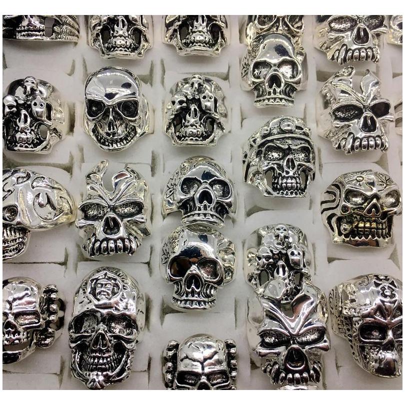 Wholesale Lots Top 50Pcs Vintage Skull Carved Biker Men'S Silver Plated Rings Jewelry All Big Size Ocjry
Wholesale Lots Top 50Pcs Vintage Skull Carved Biker Men'S Silver Plated Rings Jewelry All Big Size Ocjry