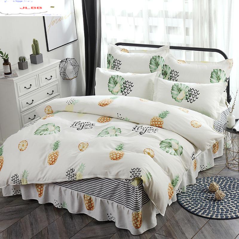 Modern cute fruit pineapple bedding set adult teen full queen king double home textile bed skirt pillowcase white quilt cover, Style2
Modern cute fruit pineapple bedding set adult teen full queen king double home textile bed skirt pillowcase white quilt cover, Style2