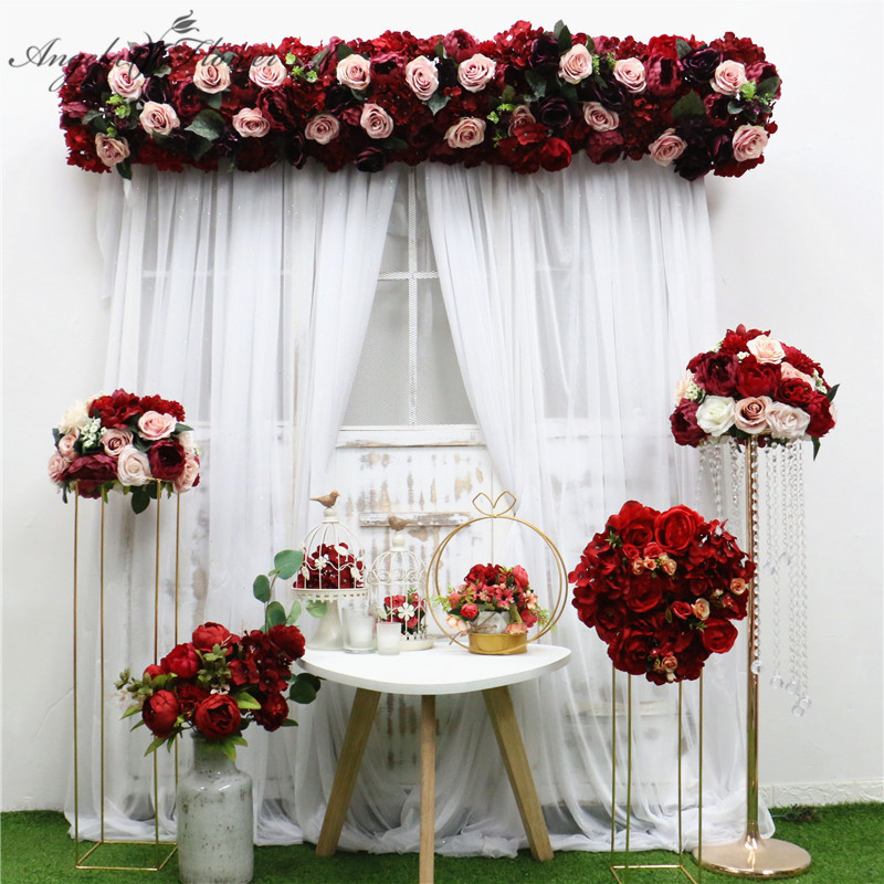 35/45/50cm DIY burgundy wine red artificial flower ball table centerpieces wedding decor party flower row arrangement Christmas Y201020
35/45/50cm DIY burgundy wine red artificial flower ball table centerpieces wedding decor party flower row arrangement Christmas Y201020