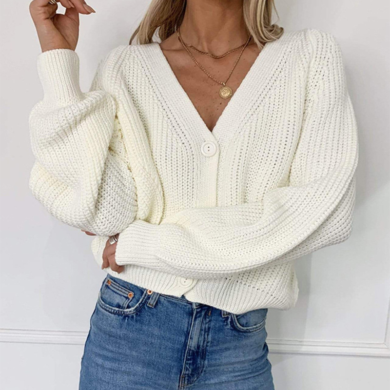 Women Cardigan Winter Cashmere Sweater Long Sleeve V neck Woman's Sweater Cardigans jersey knit Jumpers Pull Femme Coat 201224